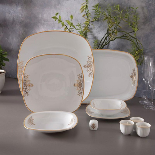 سرویس چینی زرین طرح مونت کارلو طلایی درجه عالی 6 نفره 27پارچه