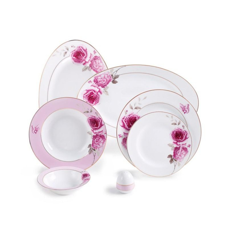 سرویس چینی زرین طرح ایتالیا اف رز فلاور درجه یک 6 نفره28پارچه