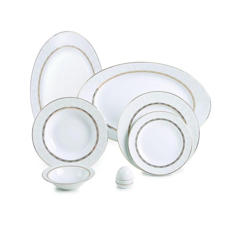 سرویس چینی زرین طرح ایتالیا اف هدیه طلایی درجه یک شش نفره 28پارچه