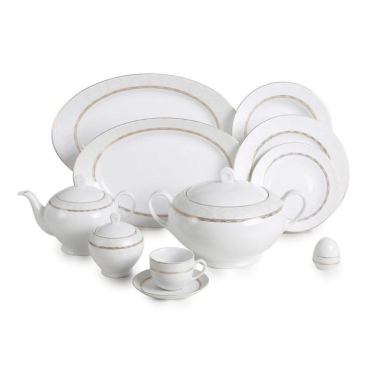 سرویس چینی زرین طرح ایتالیا اف هدیه طلایی درجه یک 12 نفره102پارچه