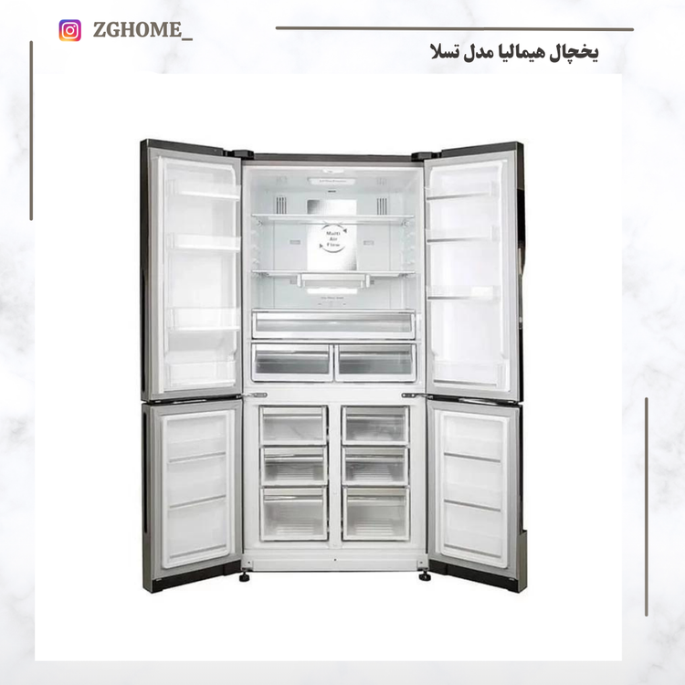 یخچال ساید بای ساید هیمالیا مدل تسلا سفید