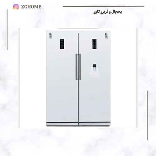 یخچال و فریزر دوقلو کلور مدل میراکل عرض 60 آبریز یخ ساز اتومات سفید
