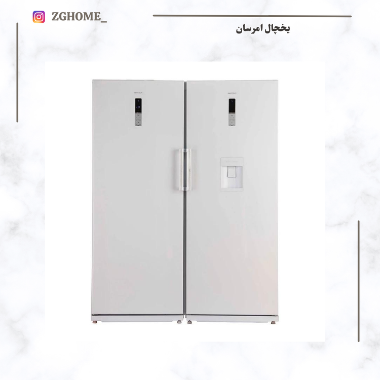 یخچال و فریزر دوقلو 16 فوت امرسان مدل RH16D-FN16D کندانسور مخفی رنگ سفید