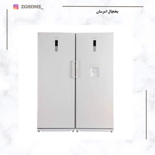 یخچال و فریزر دوقلو 16 فوت امرسان مدل RH16D-FN16D کندانسور آشکار رنگ سفید