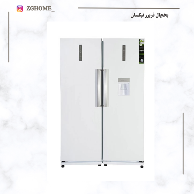 یخچال فریزر دوقلو نیکسان با یخساز اتوماتیک مدل NR6020ICE-NF6020DNرنگ سفید چرمی